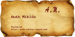 Auth Miklós névjegykártya