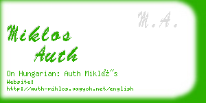 miklos auth business card